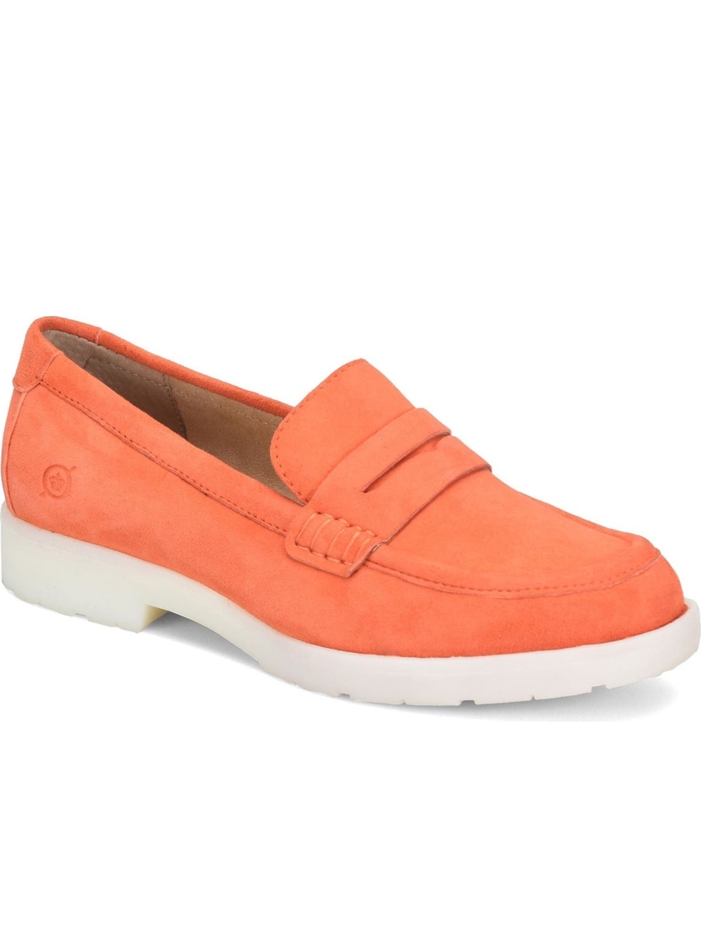 Sold  6 To 10 Born Comy Leather Work Walking Shoes Coral Suede Flat Penny Loafer
